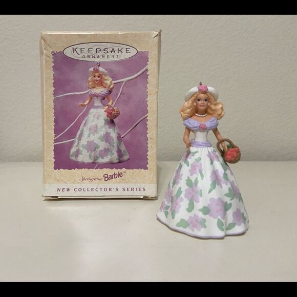 Hallmark Springtime Barbie Keepsake Ornament 1995 Easter Collection Series 1 - Picture 1 of 8